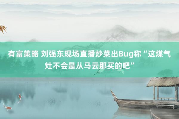 有富策略 刘强东现场直播炒菜出Bug称“这煤气灶不会是从马云那买的吧”